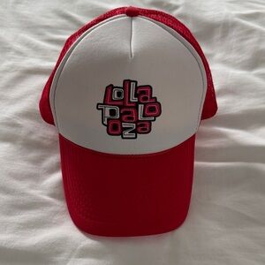 Lollapalooza Red Trucker Hat One Size Fits Most Unisex